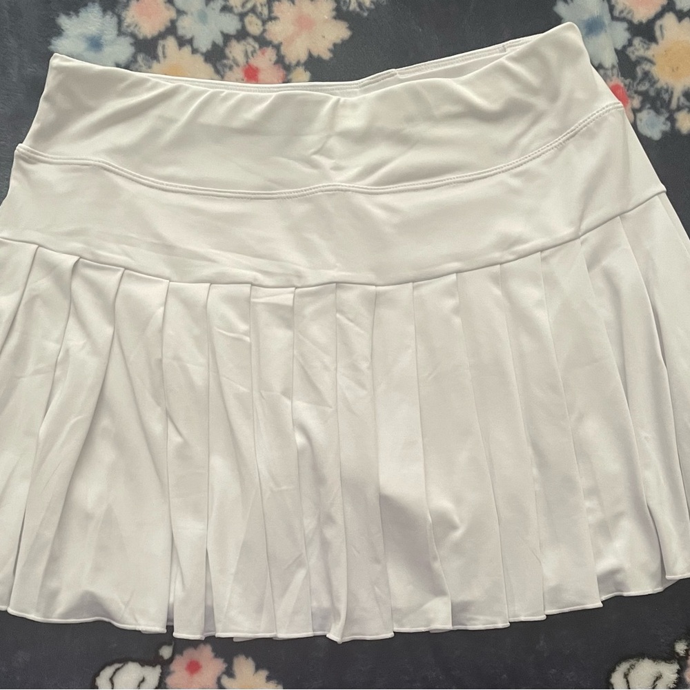 Amazon White Pleated Skater Skirt